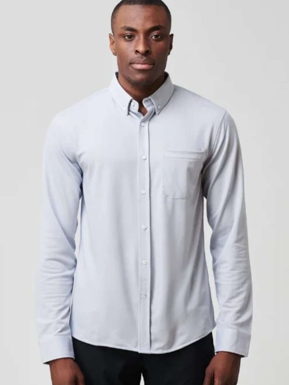 Western Rise Light Blue Merino Wool Button Down Shirt